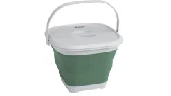 Eckiger Eimer Collaps mit Deckel Shadow Green