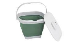 Eckiger Eimer Collaps mit Deckel Shadow Green