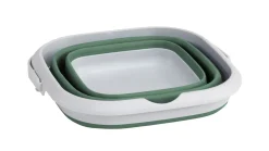 Eckiger Eimer Collaps mit Deckel Shadow Green